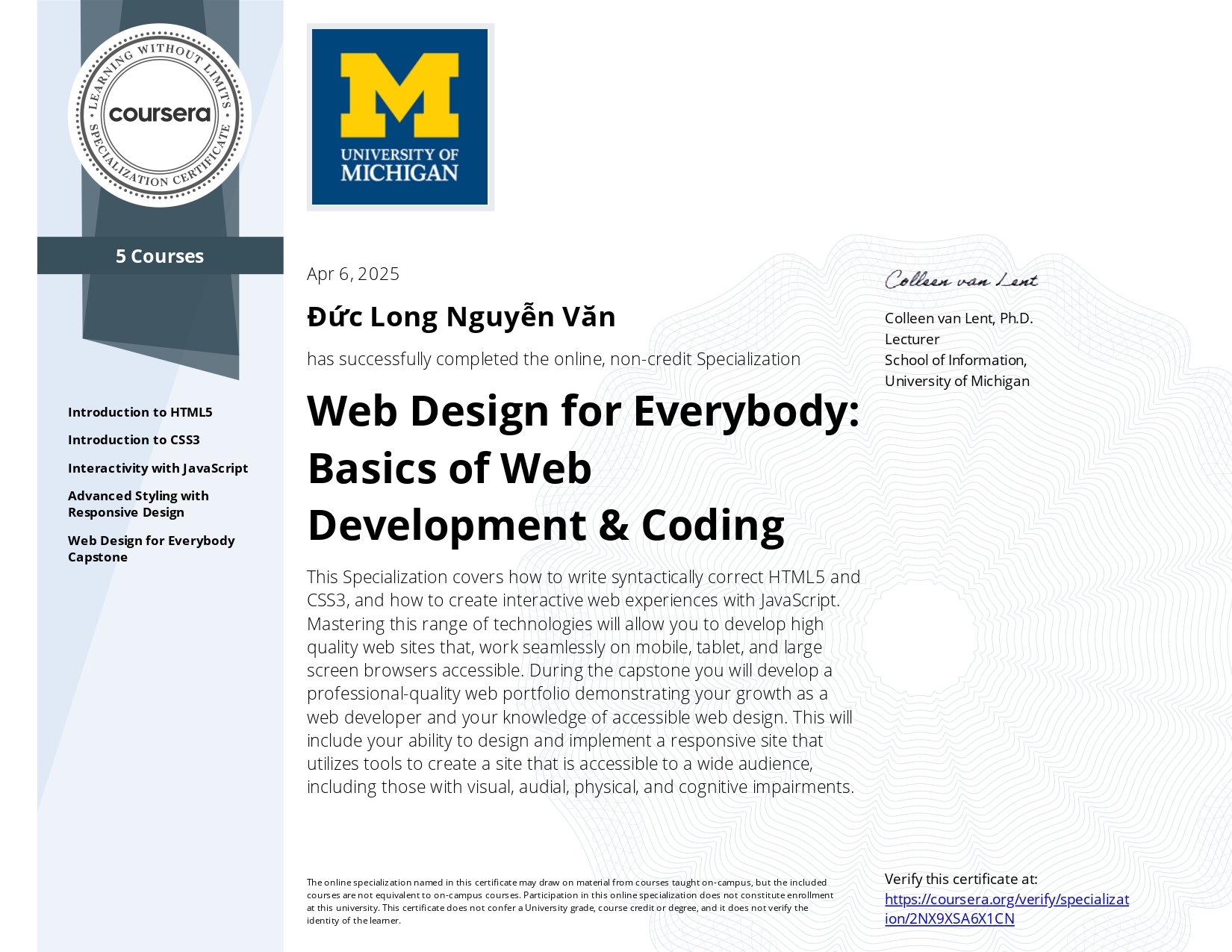 Web Certificate
